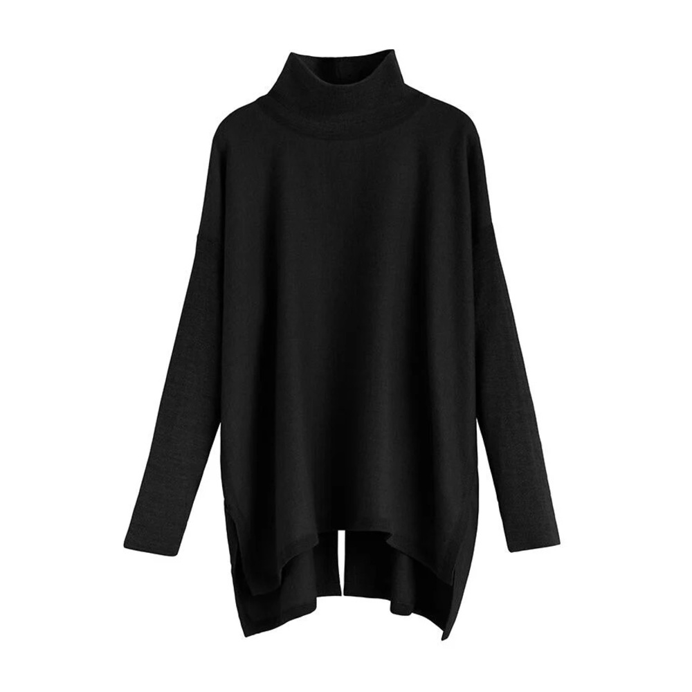Cuyana Alpaca Open-Back Turtleneck Sweater, NEW, in black, size Small